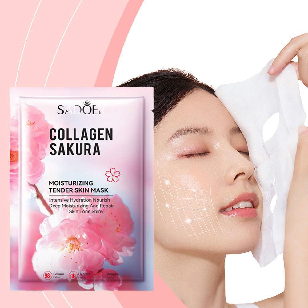 5Pcs Collagen Sakura Face Mask - огляд і ціна Sheet Mask Collagen