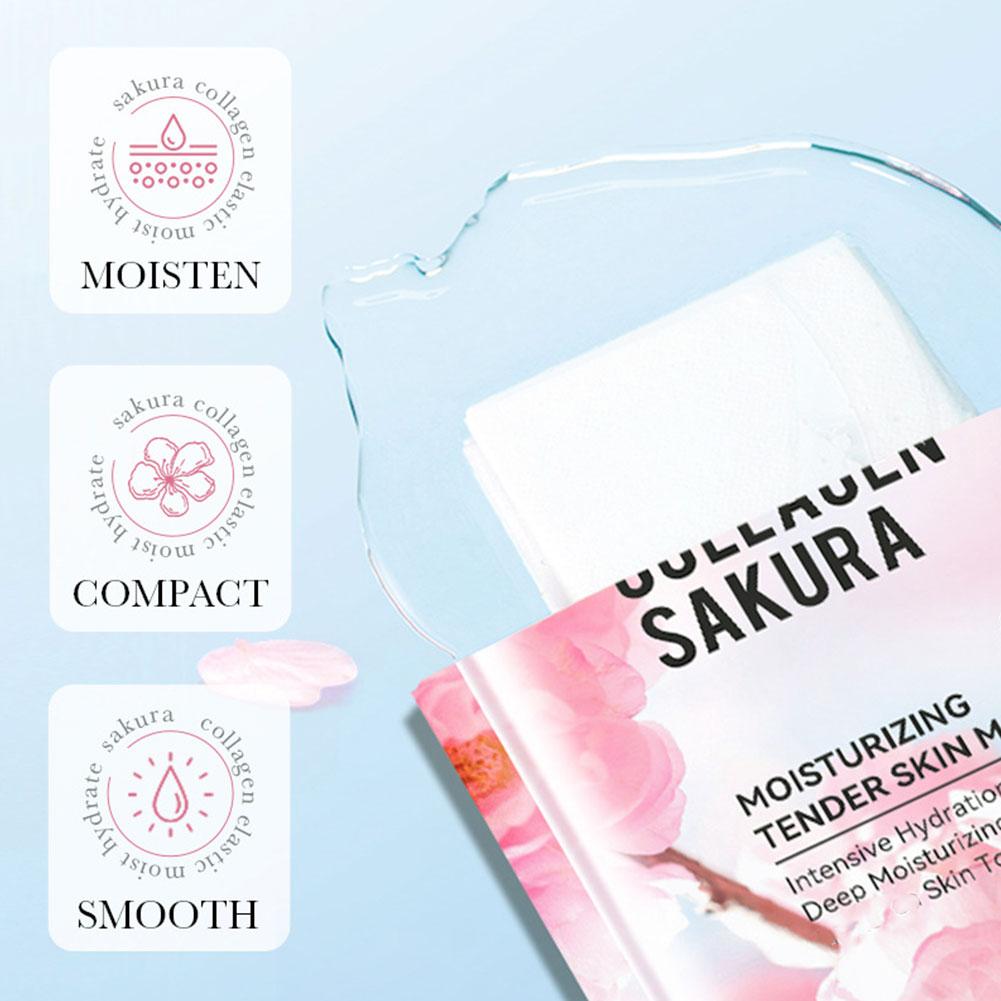 5Pcs Collagen Sakura Face Mask - огляд і ціна Sheet Mask Collagen